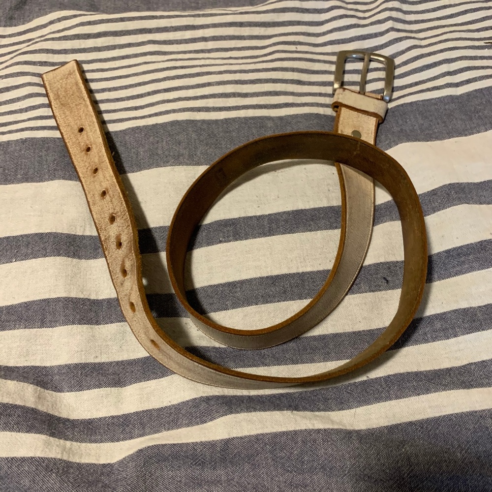 White Leather Belt